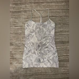 lululemon athletica Gray and White Tank Top